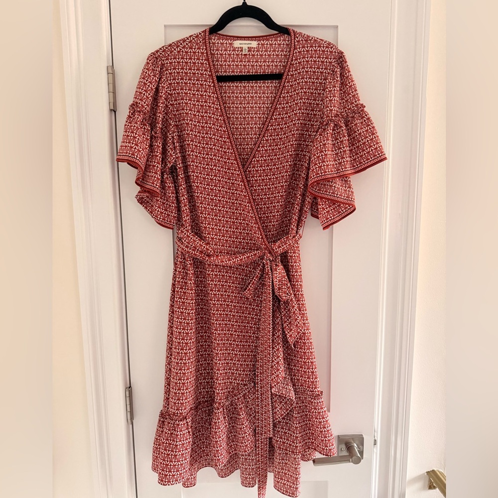 Max Studio Rust And White Patterned Mini Dress Wi… - image 4